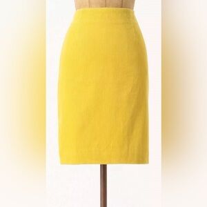 Anthropologie Maeve Corduroy Super Wale Skirt Yellow Size 6